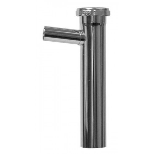 Plumbing Y Branch Slip Joint Extension Tube with Die Cast Nut 1-1/2 x 8 inch 20 Ga Chrome 